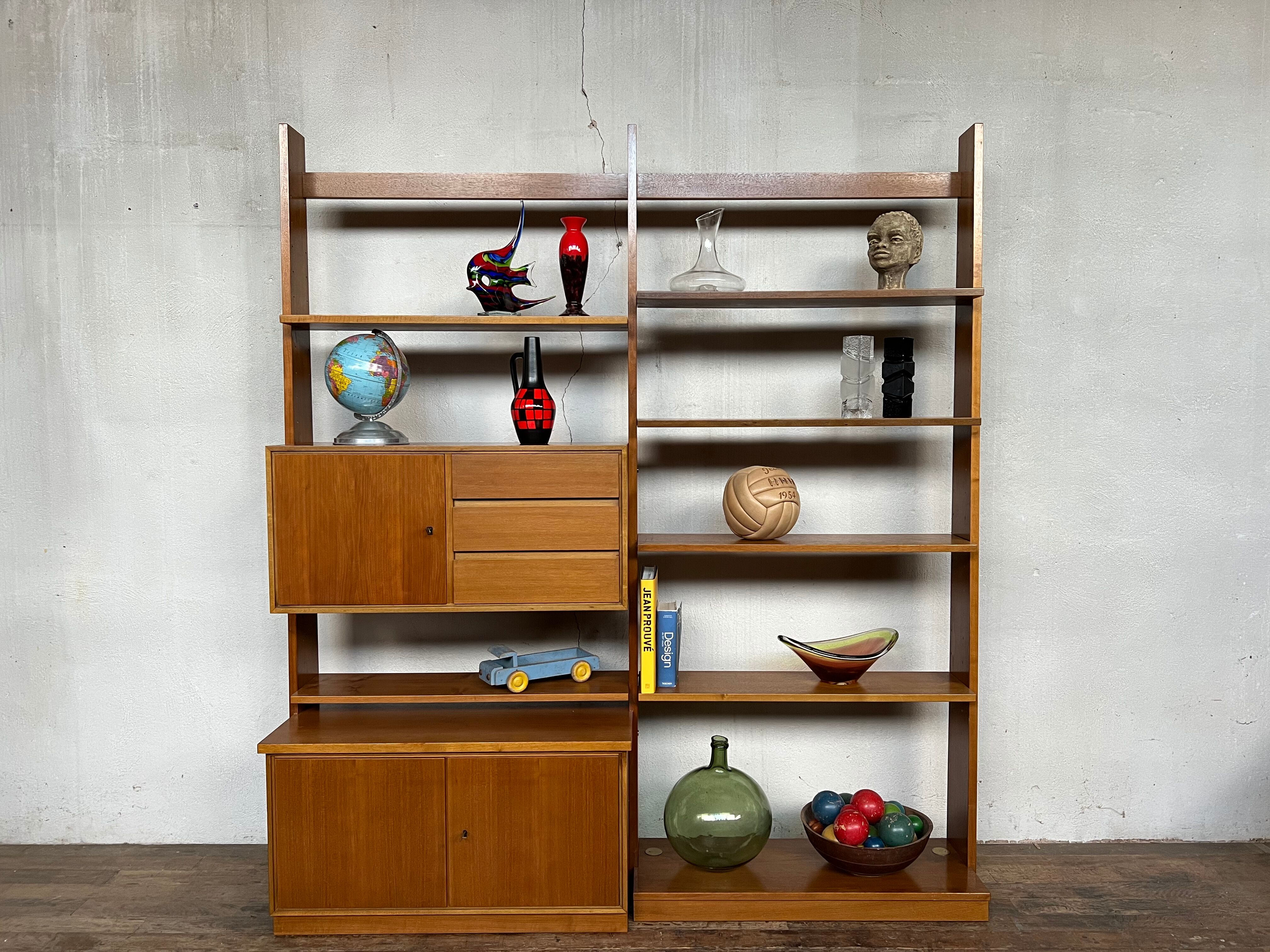 Etagère bibliothèque scandinave en teck 1960