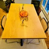 Magnificent oak table (solid/solid) 180x100 custom-made mikado legs