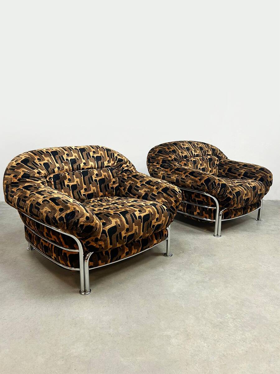 Fauteuils tubulaires vintage au design italien