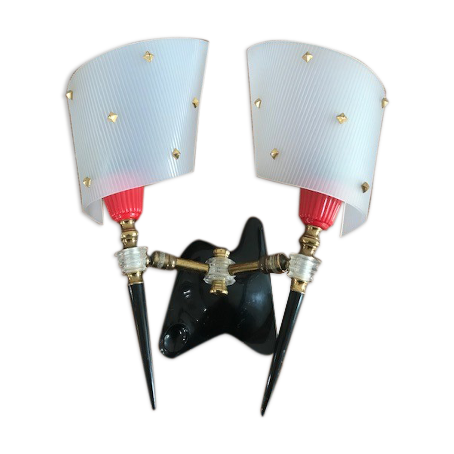 Applique murale flambeaux-tulipe années 50