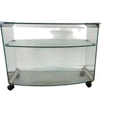 Bar cart/vintage cart in curved glass by Gallotti & Radice