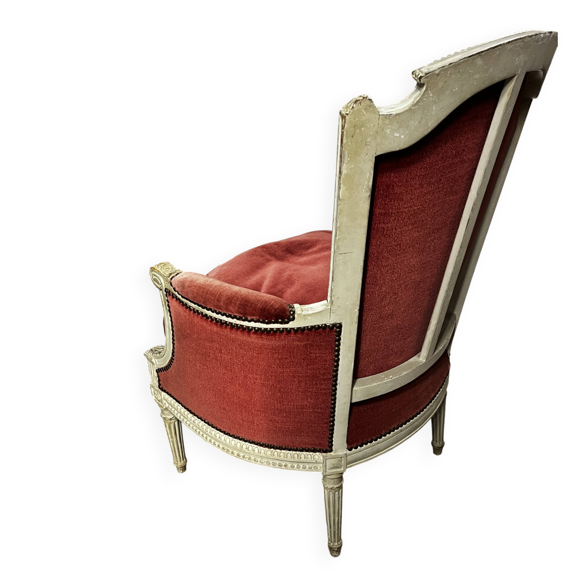 Antique Louis XVI style armchair - around 1900 - traditional upholstery