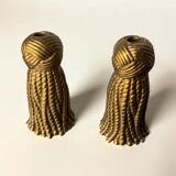 Paire de bougeoirs en plâtre en forme de nœud doré, Espagne, 1980