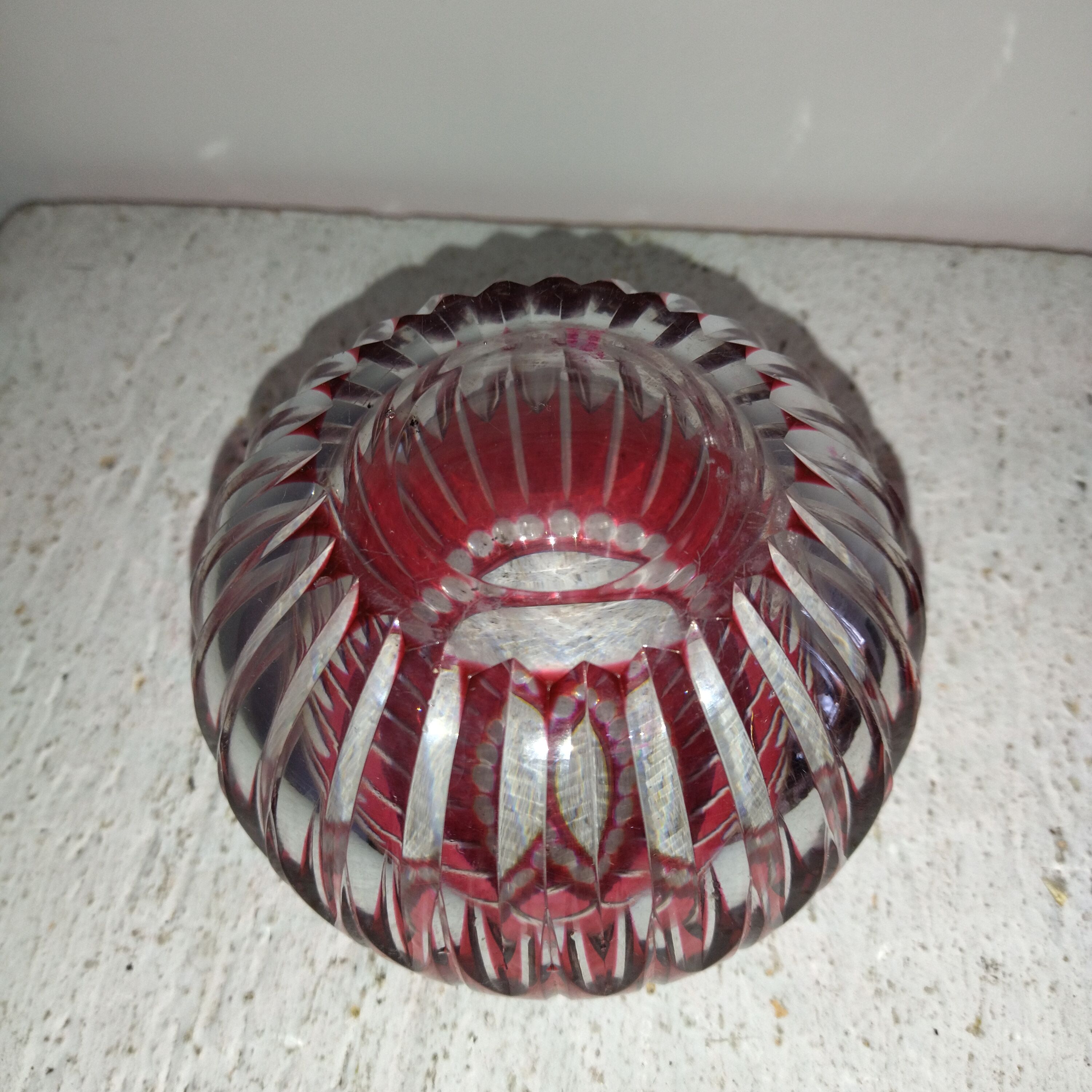 Crystal ball vase Val Saint Lambert