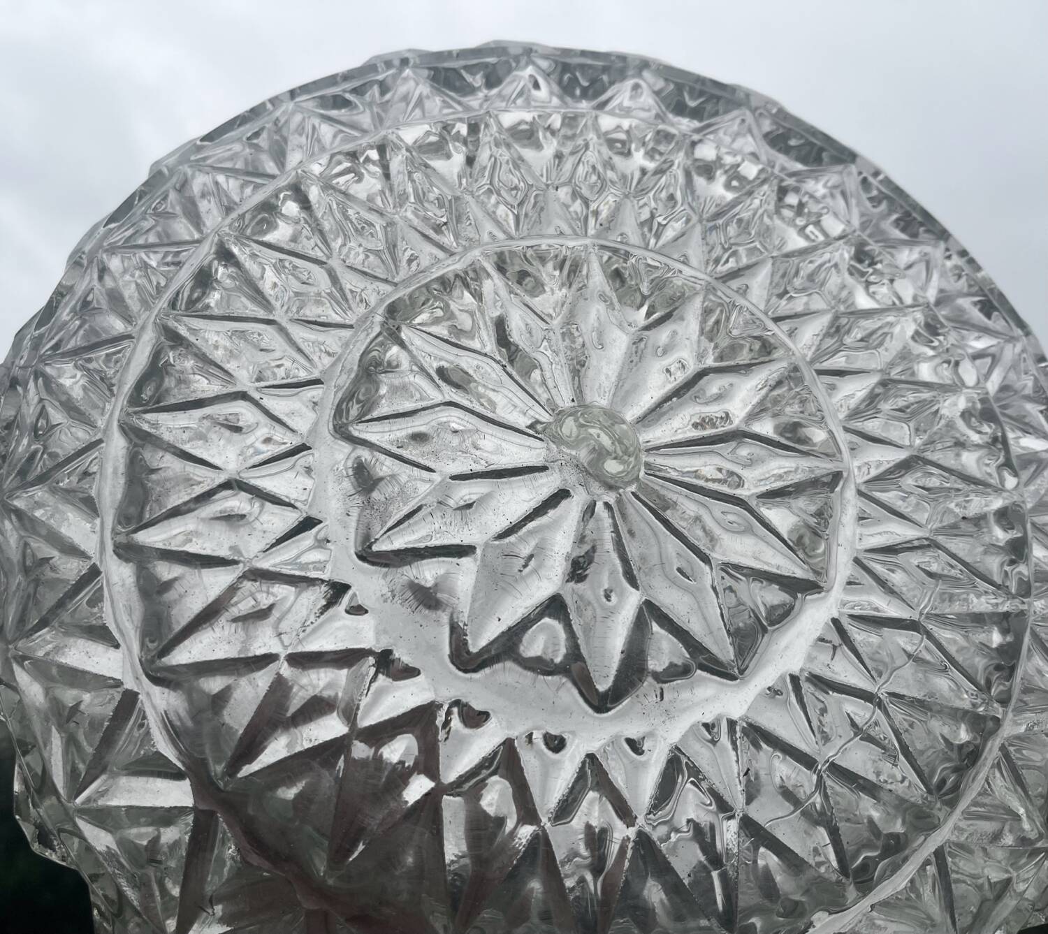 Ceiling light wall lamp minimalist industrial round transparent glass design 70s
