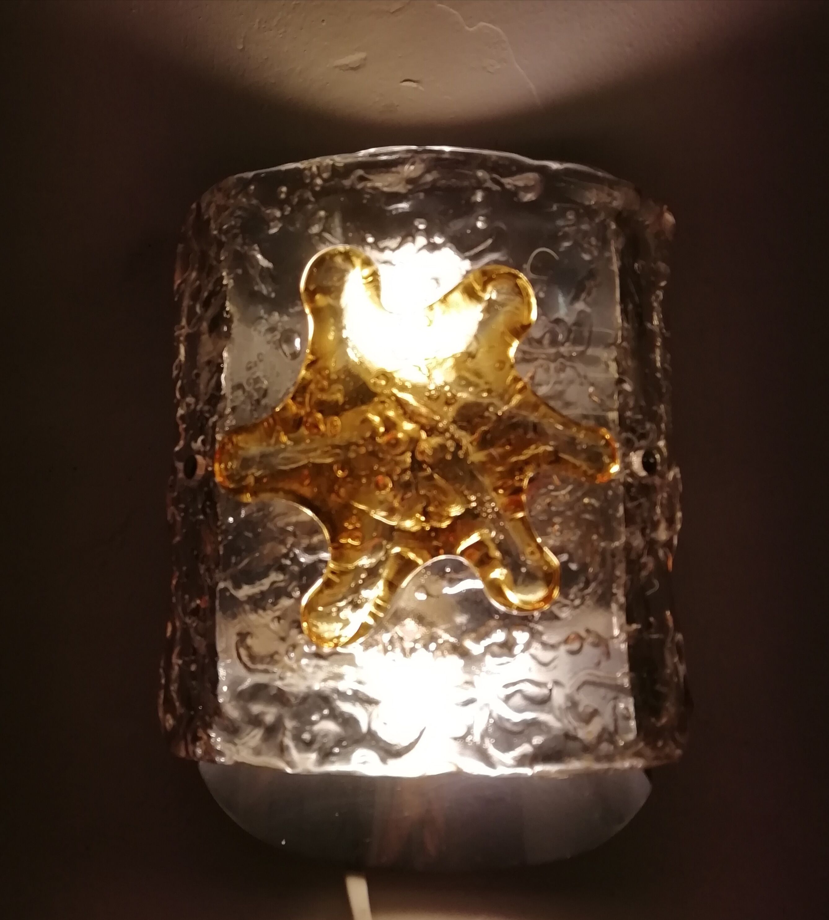 Lampe murale en verre murano « space age »