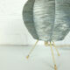 Mid-century tripod bedside lamp, raffia, Italy, 1950s