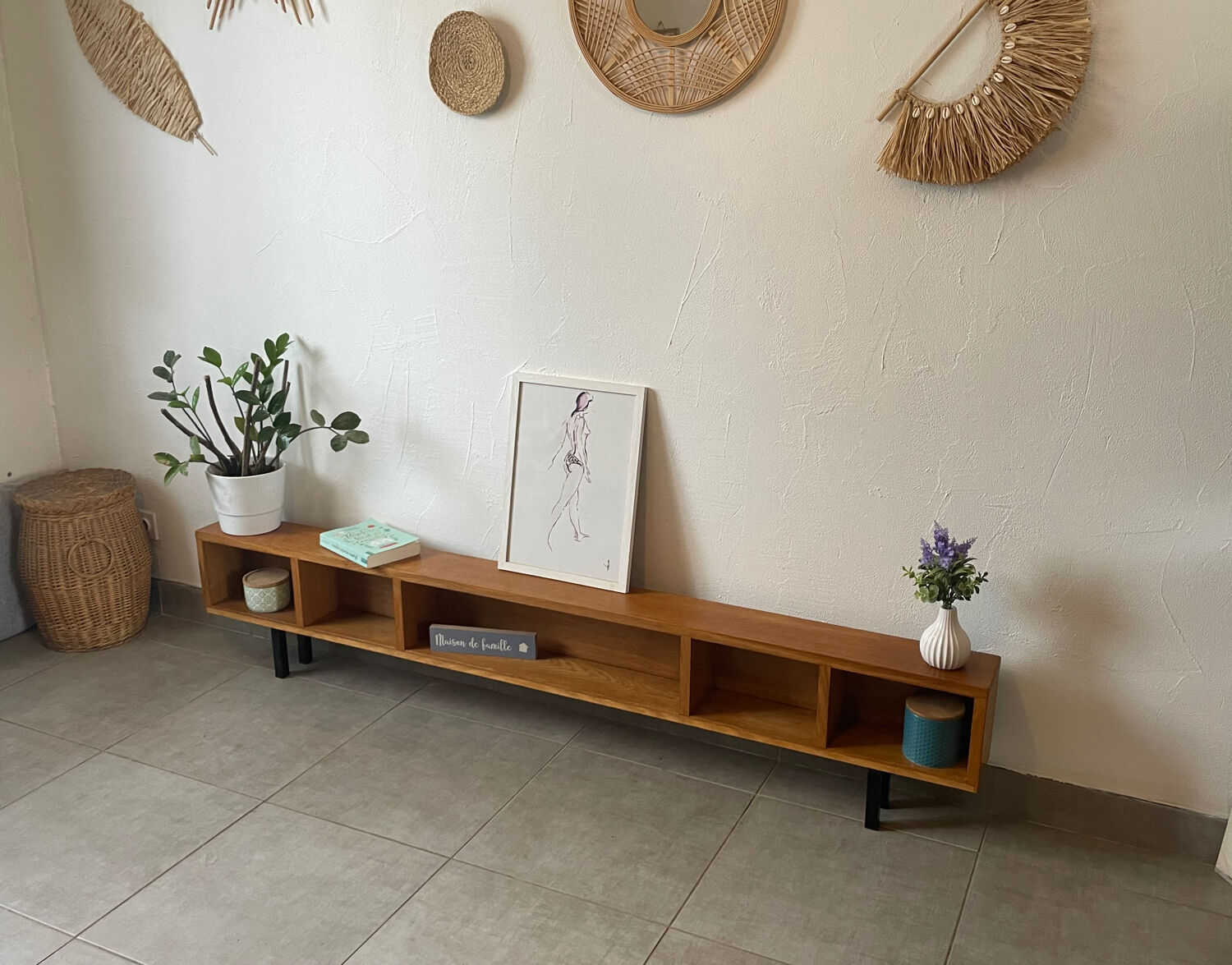 Very beautiful shallow vintage sideboard.
