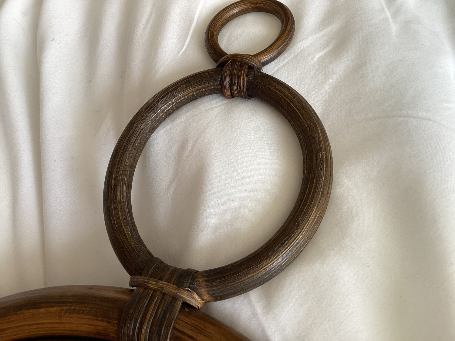 Old rattan "sun" mirror - vintage