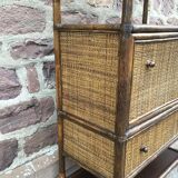Secretary in rattan and vintage caning 1960
