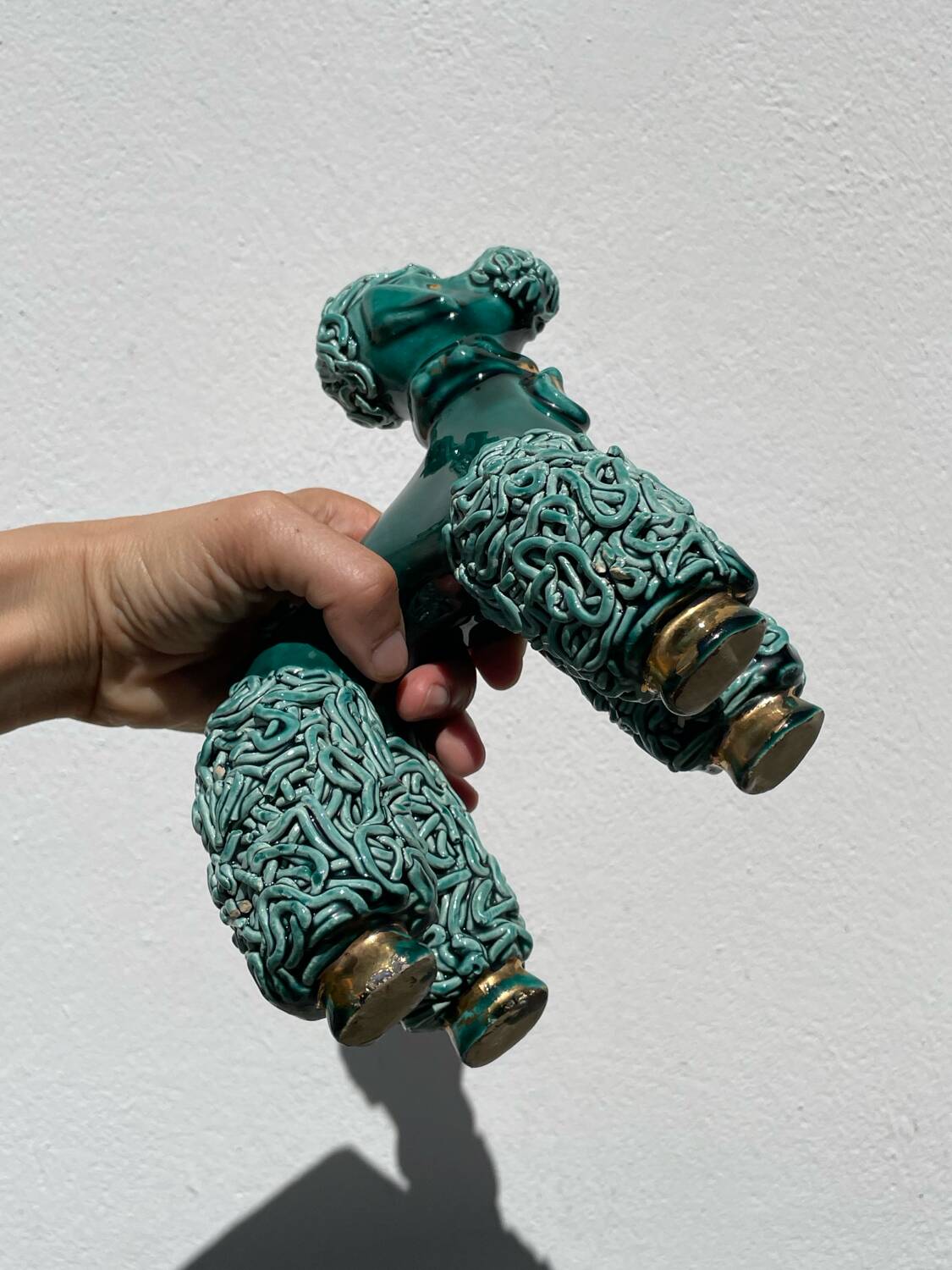 Spaghetti Green Ceramic Poodle Dog