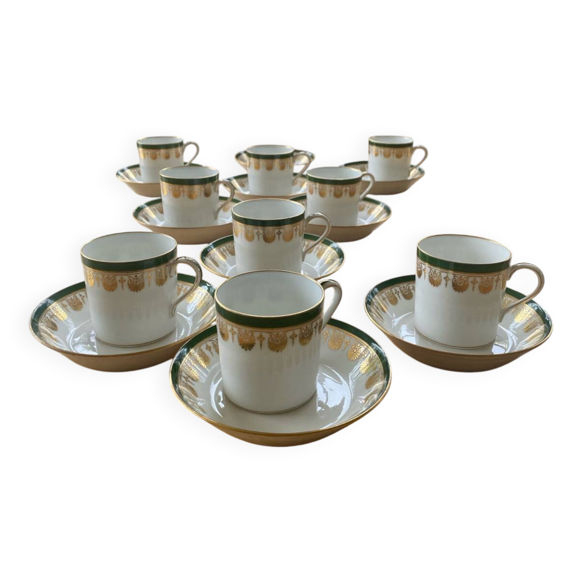 Coffee service 11 cups 12 saucers manufacture w. guerin et cie, paris