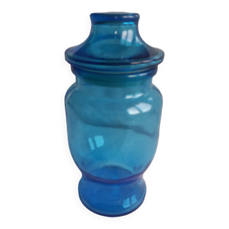 Airtight blue glass jar bottle