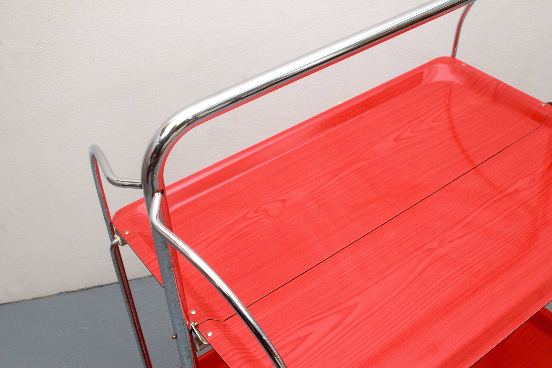 1970s trolley Dinett in red orange