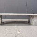 Vintage white marble coffee table, 1970s
