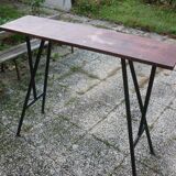 Workshop high table selette wooden top and metal tubes