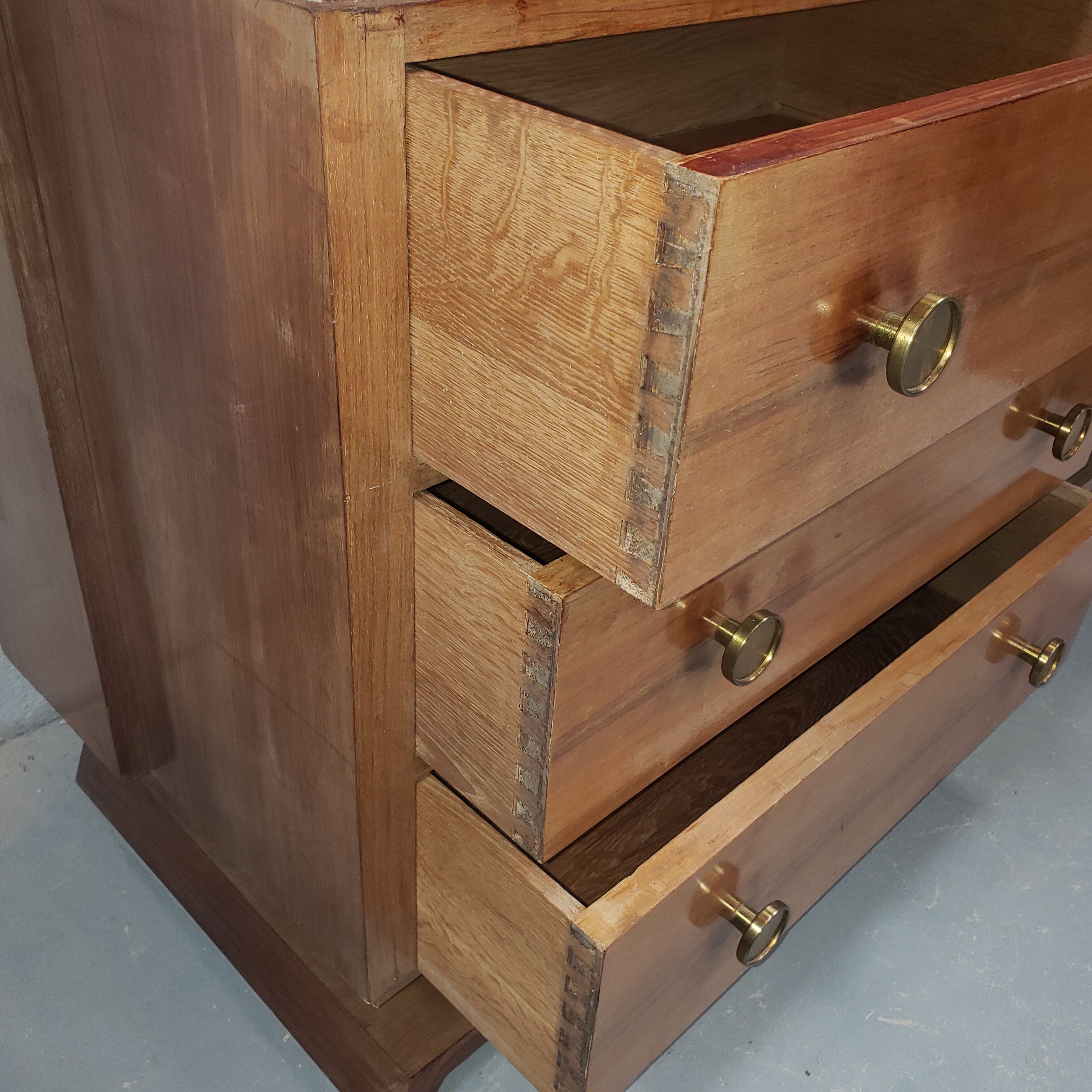 Commode armoire asymétrique Art Deco années 50 vintage