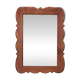 Solid oak mirror with scalloped edge