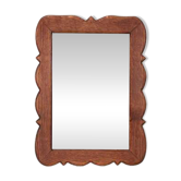 Solid oak mirror with scalloped edge