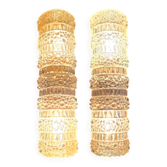 Pair of bubble glass wall lights, Limburg, Germany, 1960s/70s.
