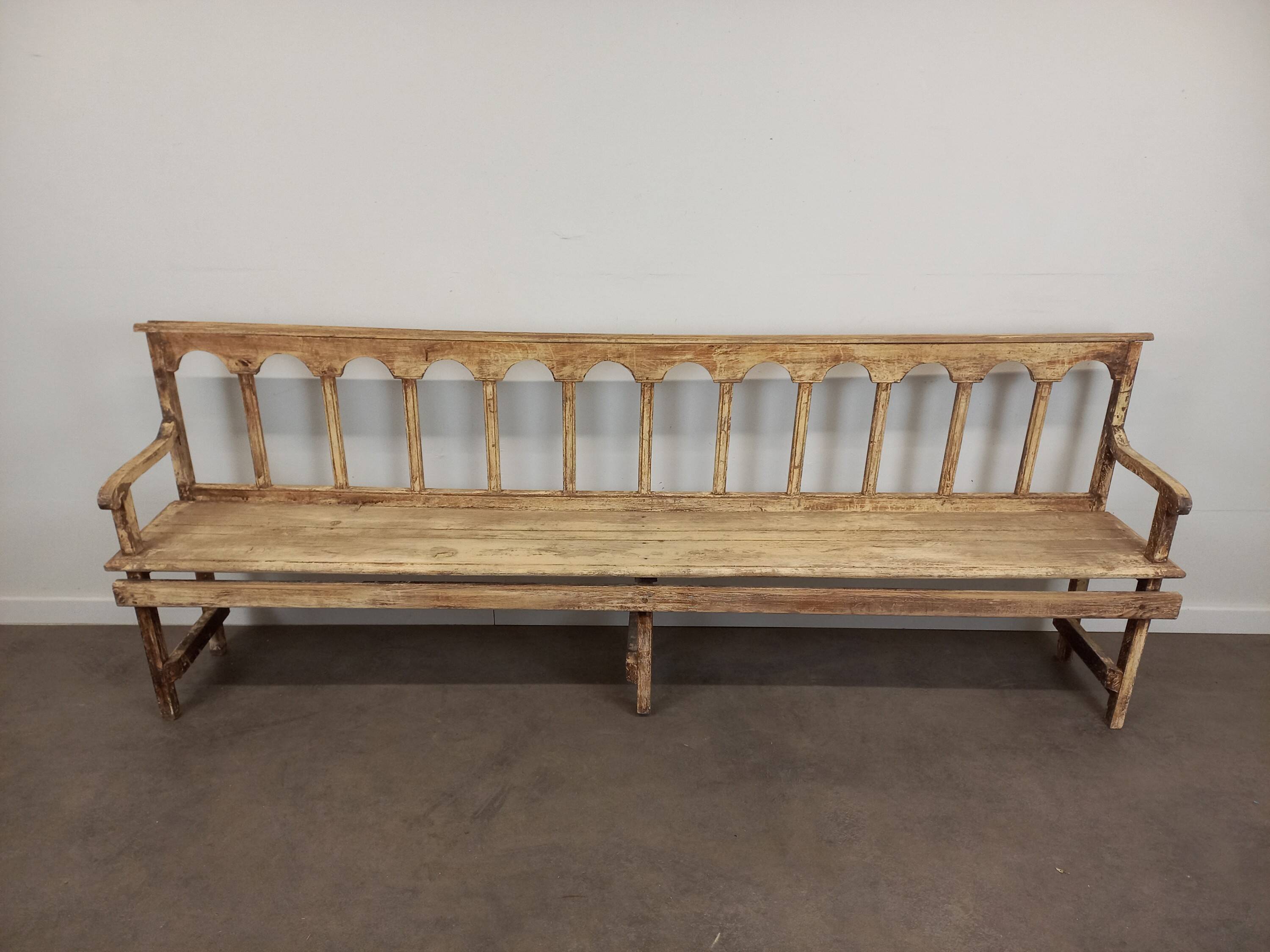 Patinated church pew