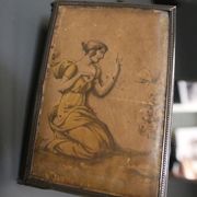 Antique barber triptych mirror, Art Nouveau, circa 1900
