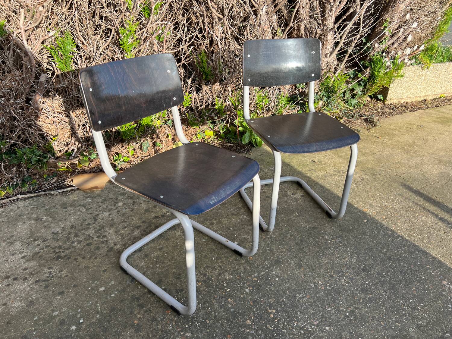 Pair of industrial chairs