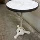 Old marble round bistro table
