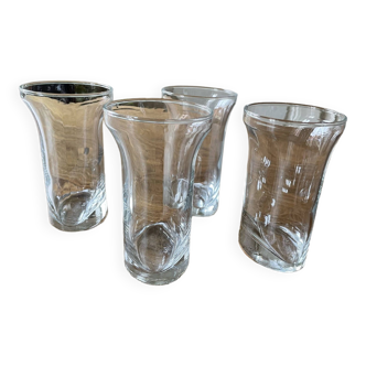 Lot de 4 verres ou verrines anciens, vintage