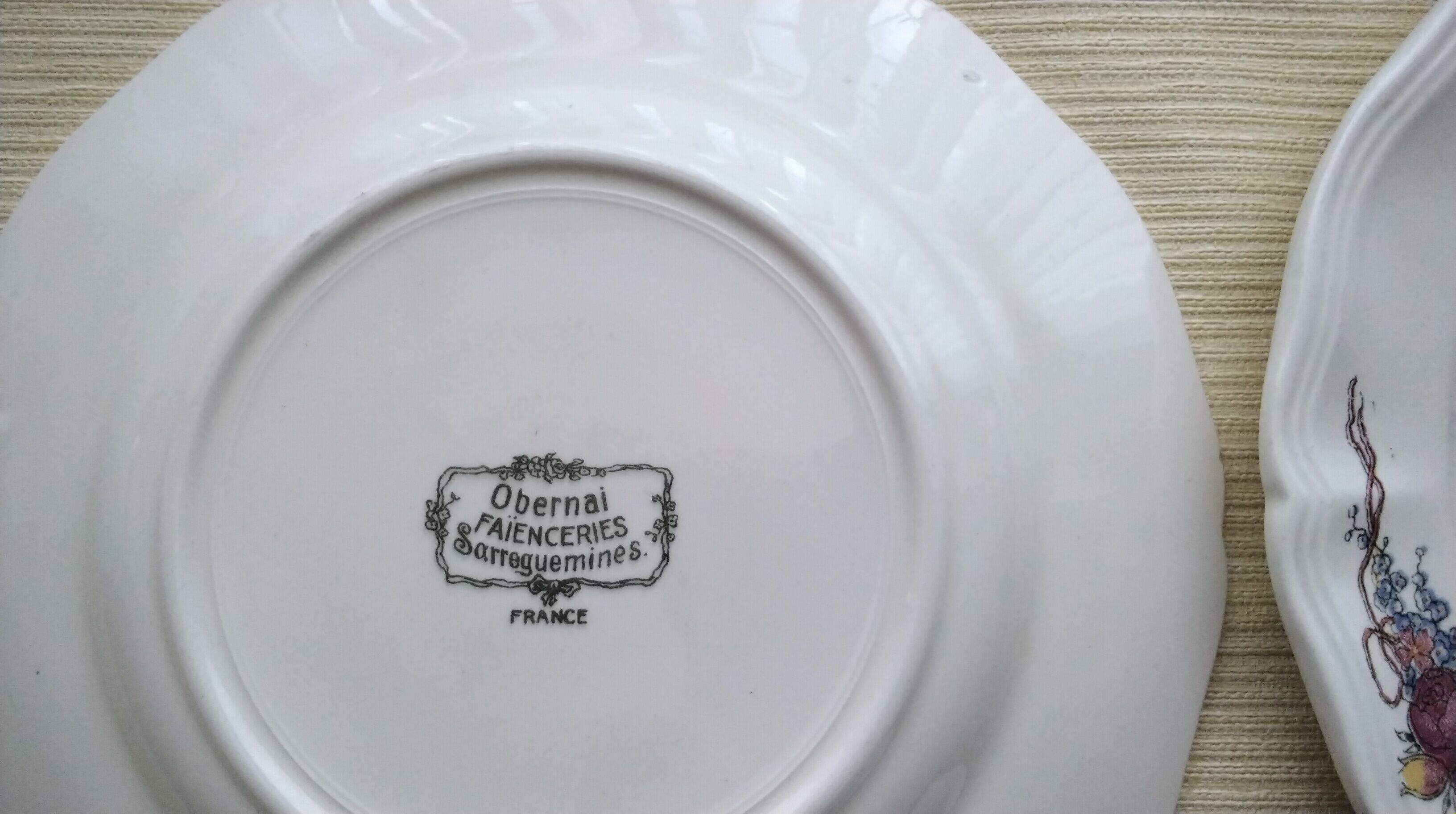 Set of 6 dessert plates in Sarreguemines model Obernai