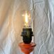 Large vintage lamp base in orange lacquered wood