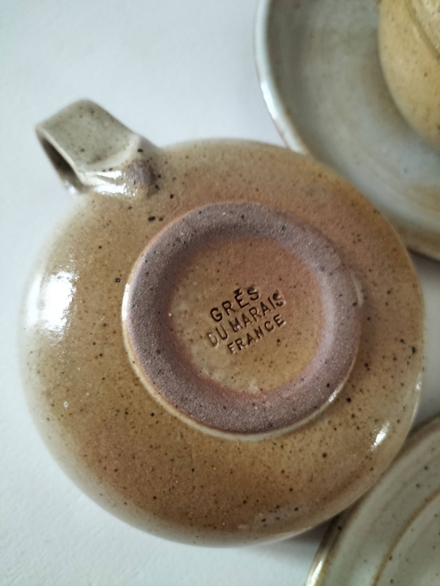 Vintage stoneware brunch set from the Marais region, country decor