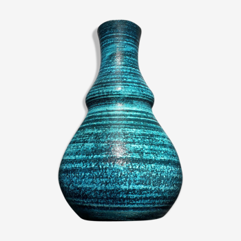 Vase en céramique bleu  "série gauloise " by Accolay