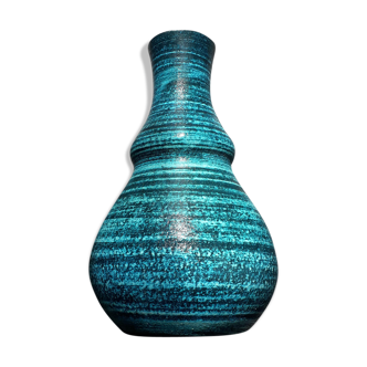 Vase en céramique bleu  "série gauloise " by Accolay