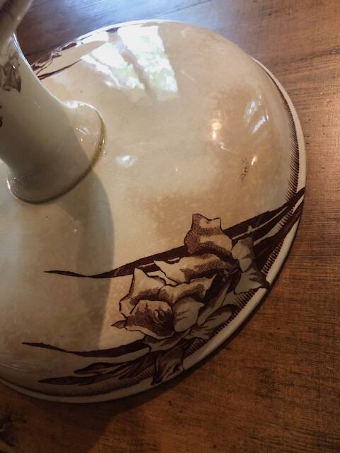 Earthenware compote by Jules Vieillard