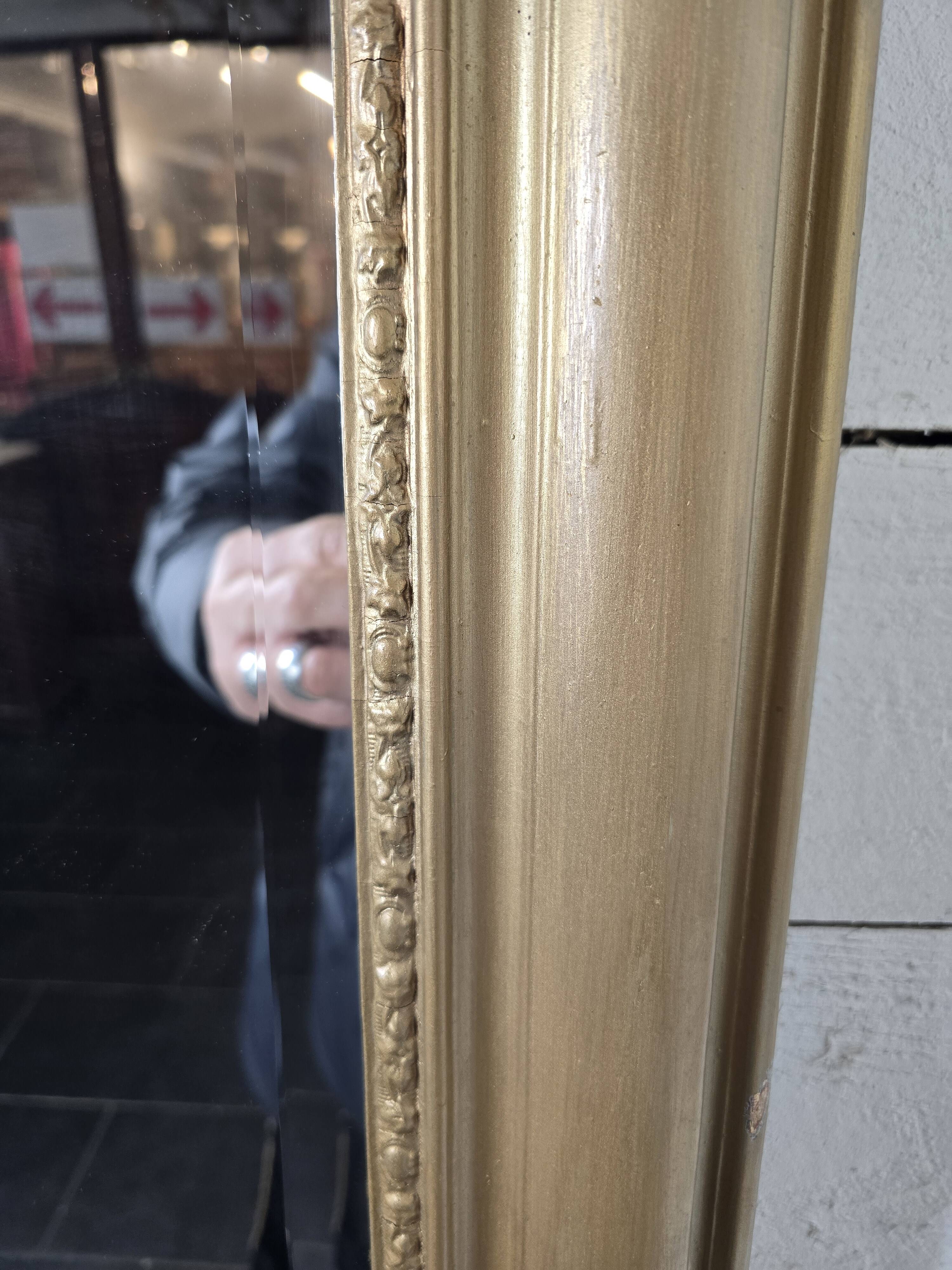 Old Louis Philippe style gilded mirror beveled mirror