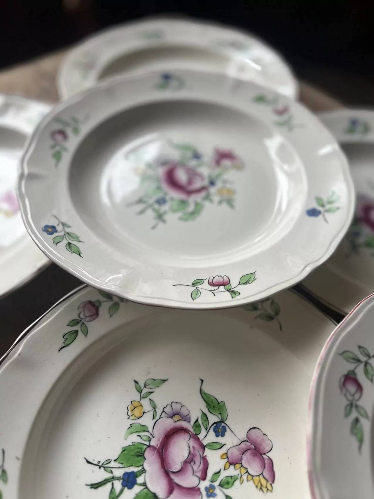 Set of 10 Villeroy & Boch deep plates – bucolic design 24.5 cm