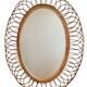 Miroir en Rotin Ovale des années 60 France