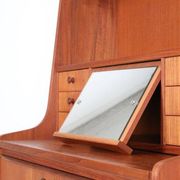 Tall mid-century teak secretary desk / Danish modern design / 1960s