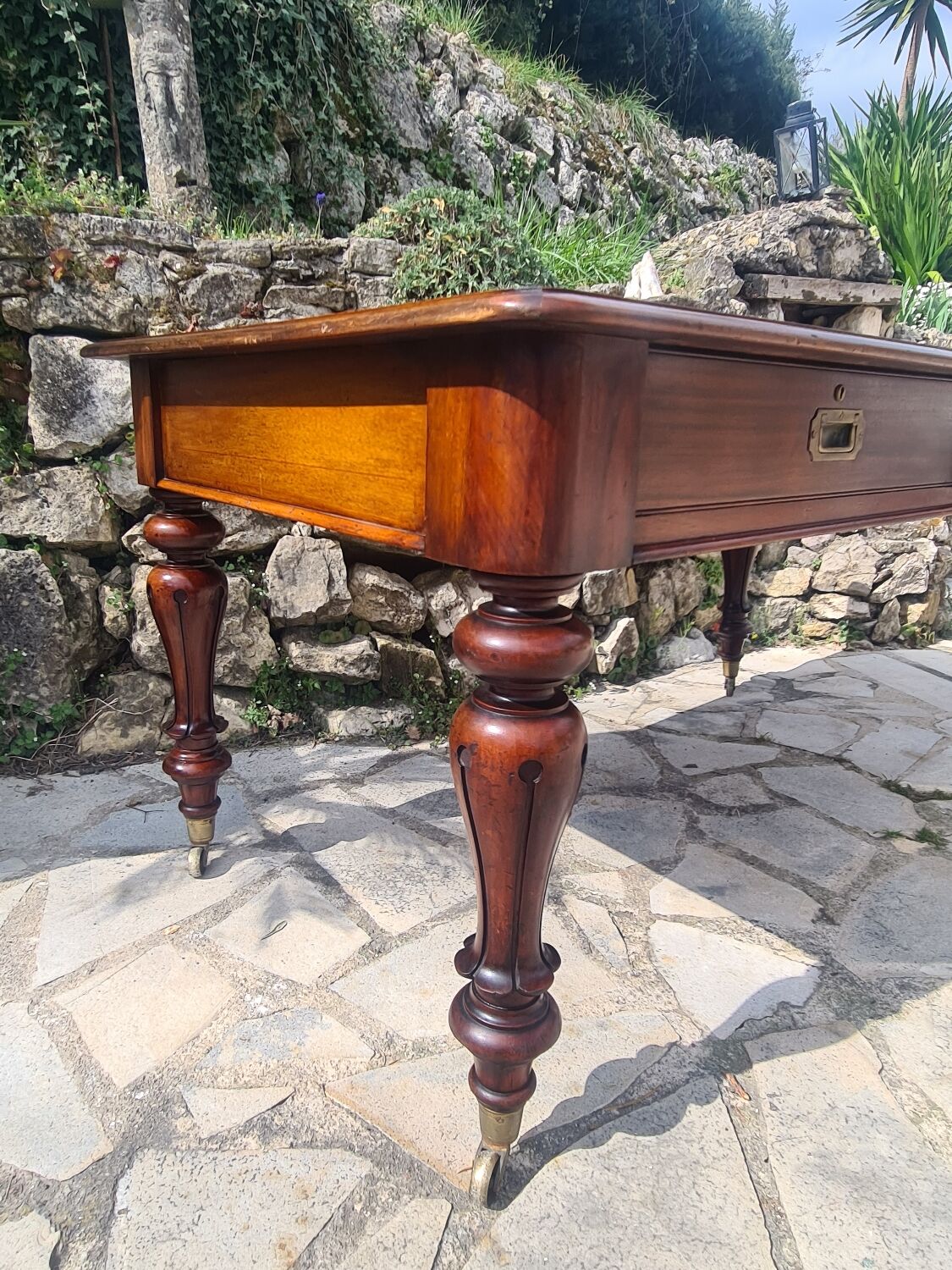 Flat desk double sided mahogany era XIX TH century