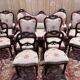 Napoleon III salon set 9 pieces solid mahogany rose fabric