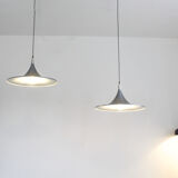 Pair of ceiling chandeliers Goffredo Reggiani, Italy 1980s.