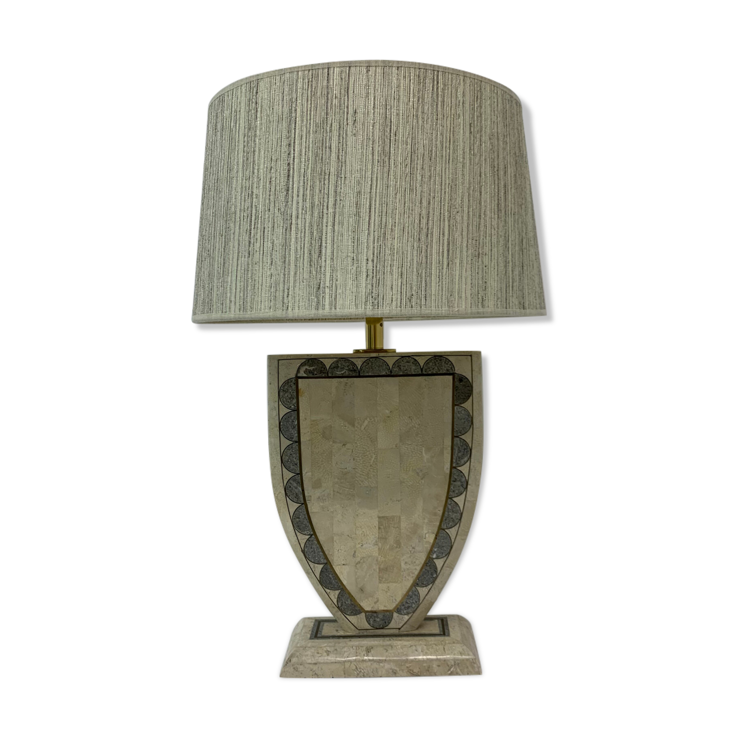 Vintage Maitland-Smith tesselé marble veneer desk lamp