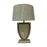 Lampe de bureau vintage en placage de marbre tesselé de Maitland-Smith