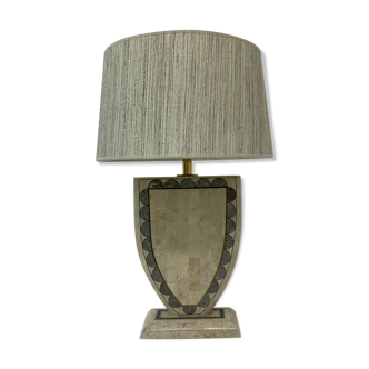 Vintage Maitland-Smith tesselé marble veneer desk lamp