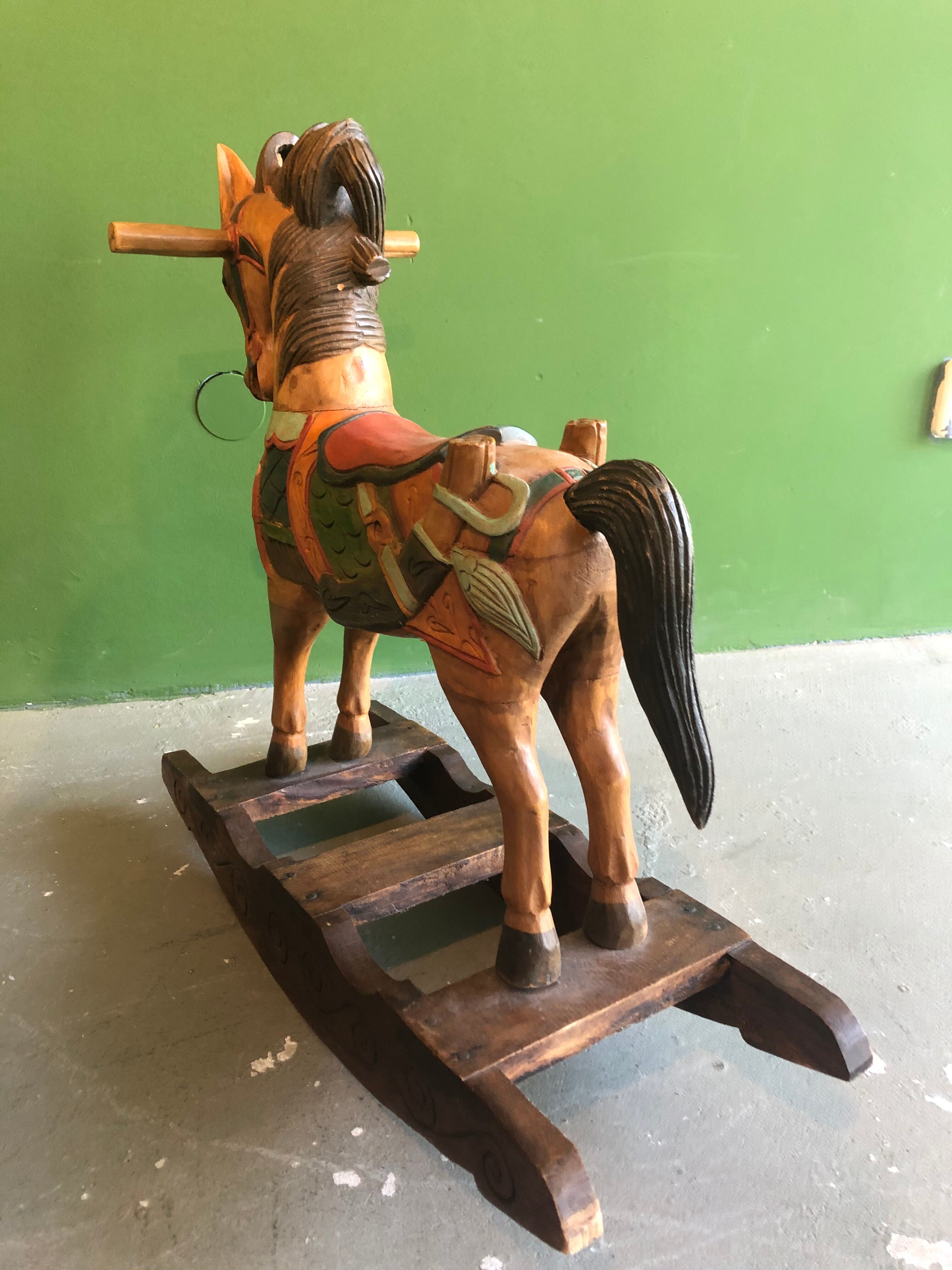 beautiful old wooden horse