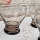 Lot of 6 vintage water glasses in smoked glass