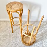 Bar stool top in vintage rattan