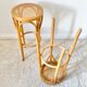 Tabouret de bar haut en rotin vintage