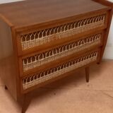 Commode rotin vintage